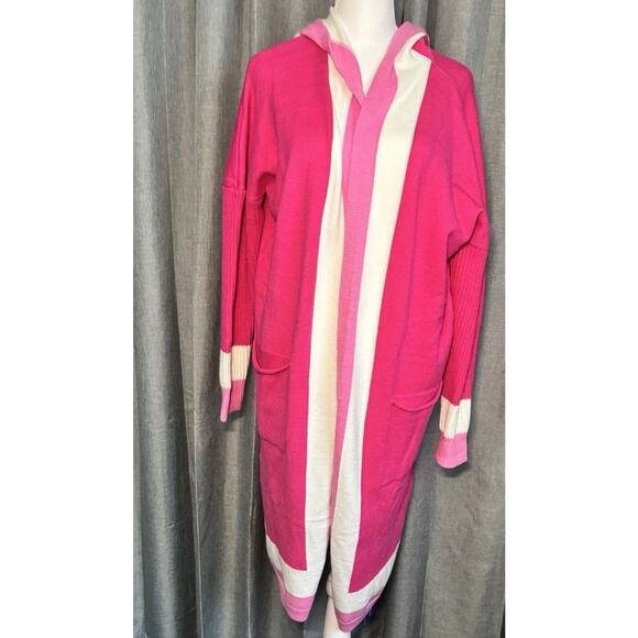 New Super Soft Long Pink Sweater with Hood, NWT Chouyatou Size Small - Picture 2 of 10